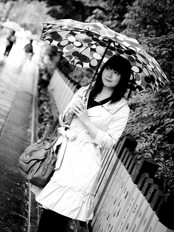 Girl with umbrella. Japan street photography