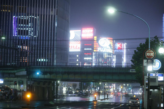 Rainy night at Hibiya, Tokyo. Fine art photography