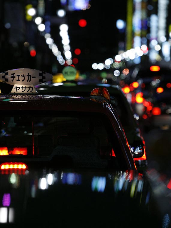 Tokyo, Ginza taxis. Street photography